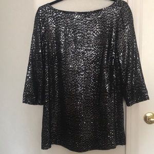 COPY - Tory Burch silk black sequin top perfect condition